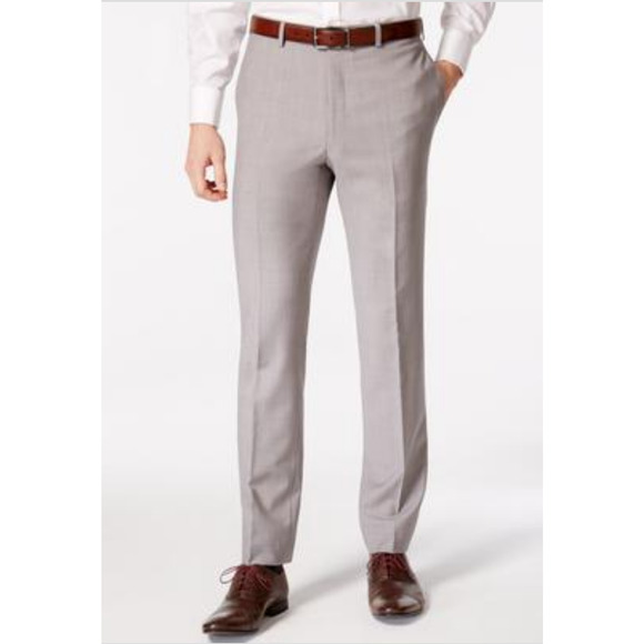 Calvin Klein Men Slim Fit Wool Blend Stretch Suit Pants Light Grey Size 34X30 - Picture 1 of 1